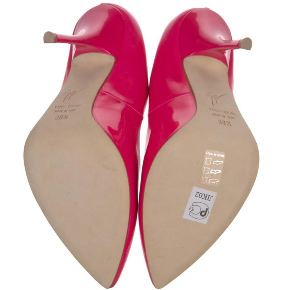 Giuseppe Zanotti Pink Patent Leather Semi-Pointed Stiletto Heel Designer Pumps - Picture 11 of 12